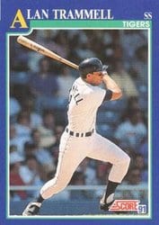 1991 Score Base Set Alan Trammell #40 card