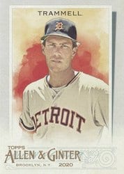 2020 Topps Allen & Ginter Base Set Alan Trammell #309 card