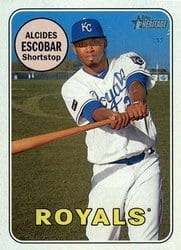 2018 Topps Heritage Base Set Alcides Escobar #445 card