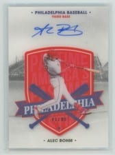 2021 Panini Chronicles America's Pastime Autographs Alec Bohm #AP-AB card
