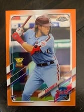 2021 Topps Chrome Alec Bohm Orange Refractor #119 card