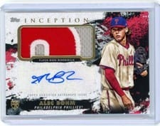 2021 Topps Inception Autograph Patch Cards Alec Bohm #APC-AB card