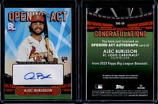 2023 Topps Big League Opening Act Autographs Alec Burleson #OAA-AB card