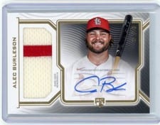 2023 Topps Definitive Collection Rookie Patch Autographs Alec Burleson #DRPC-AB card