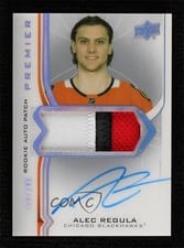 2020-21 Upper Deck Premier Acetate Rookie Autograph Patch Alec Regula #AR-RE card
