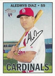 2016 Topps Heritage Base Set Aledmys Diaz #713c card