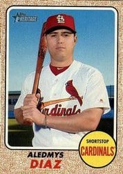 2017 Topps Heritage Base Set Aledmys Diaz #492 card