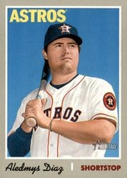 2019 Topps Heritage Base Set Aledmys Diaz #164 card