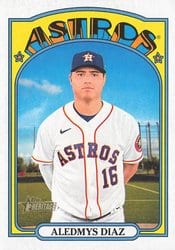 2021 Topps Heritage Base Set Aledmys Diaz #553 card