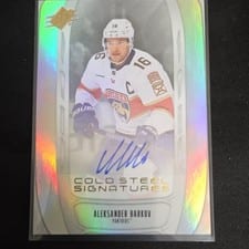 2025-26 SPx Cold Steel Signatures Aleksander Barkov #CS-AB card