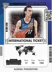 2021-22 Panini Contenders International Ticket Aleksej Pokusevski #13 card
