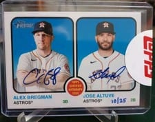 2022 Topps Heritage Real One Dual Autographs Alex Bregman / Jose Altuve #RODA-BA card