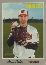 2019 Topps Heritage Base Set Alex Cobb #20 card