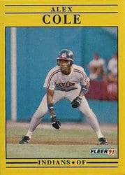 1991 Fleer Base Set Alex Cole #365 card