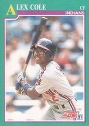 1991 Score Base Set Alex Cole #555 card