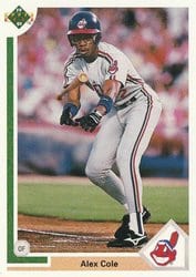 1991 Upper Deck Base Set Alex Cole #654 card