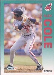 1992 Fleer Base Set Alex Cole #108 card
