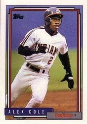 1992 Topps Base Set Alex Cole #170 card