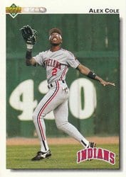 1992 Upper Deck Base Set Alex Cole #197 card