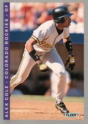 1993 Fleer Base Set Alex Cole #408 card