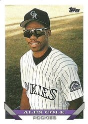 1993 Topps Base Set Alex Cole #591 card