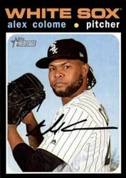 2020 Topps Heritage Base Set Alex Colome #377 card