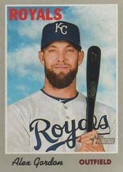 2019 Topps Heritage Base Set Alex Gordon #108 card