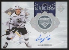 2023-24 Upper Deck Ultimate Collection Ultimate Emblems Autograph - Rookies Alex Laferriere #UE-AL card