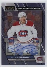 2023-24 O-Pee-Chee Platinum Blue Rainbow Autos Alex Newhook #BA-AN card