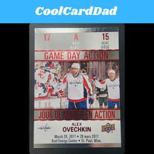 2017 Upper Deck Tim Hortons Game Day Action Alex Ovechkin #GDA-15 card