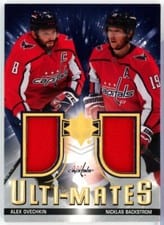2021-22 Upper Deck Ultimate Collection Ulti-Mates Jersey Alex Ovechkin/Nicklas Backstrom #UTM-BO card
