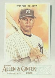 2020 Topps Allen & Ginter Base Set Alex Rodriguez #145 card
