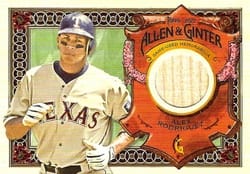 2022 Topps Allen & Ginter Relics (Pattern A) Alex Rodriguez #AGRA-ARO card
