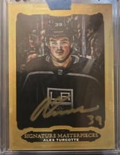 2021-22 Upper Deck Ultimate Collection Signature Masterpieces Alex Turcotte #USM-AT card