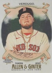 2021 Topps Allen & Ginter Chrome Base Set Alex Verdugo #57 card