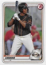 2020 Bowman Draft Base Set Alexander Canario #BD-123 card