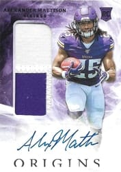 2019 Panini Origins Base Set Alexander Mattison #130 card