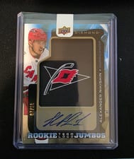 2025-26 Upper Deck Black Diamond Rookie Team Logo Jumbo Patch Auto Alexander Nikishin #RTL-AN card