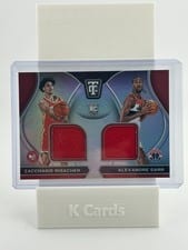 2024-25 Panini Totally Certified Rookie Dual Swatches Alexandre Sarr/Zaccharie Risacher #RDS-ZRA card
