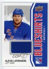 2025-26 Upper Deck New York Rangers Centennial Blueshirts Materials Alexis Lafreniere #BSM-AL card