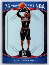 2021 Panini Prizm 75 Years of NBA Optic Allen Iverson #38 card