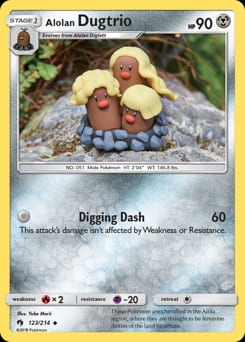 Lost Thunder Alolan Dugtrio #123 card
