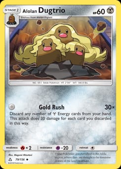 Ultra Prism Alolan Dugtrio #79 card