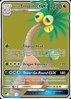2017 Crimson Invasion Alolan Exeggutor-GX #107 card