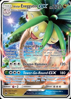 2017 Crimson Invasion Alolan Exeggutor-GX #74 card