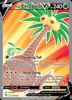 Pokémon GO Alolan Exeggutor V #71 card