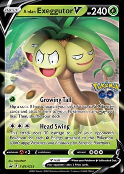 SWSH Black Star Promos Alolan Exeggutor V #SWSH225 card