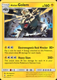 Guardians Rising Alolan Golem #42 card