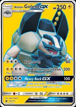 2017 Crimson Invasion Alolan Golem-GX #102 card