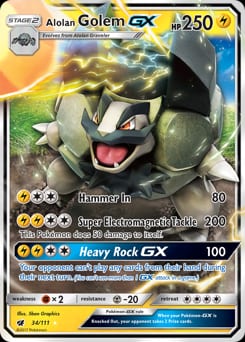 2017 Crimson Invasion Alolan Golem-GX #34 card
